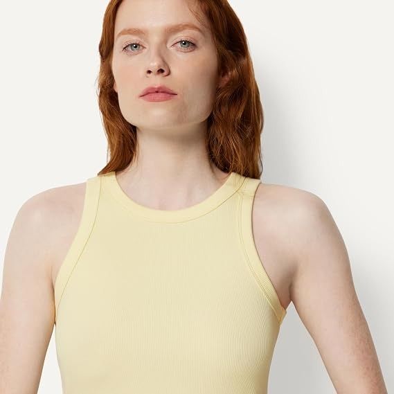 Yellow Ribbed Tank Top image 1